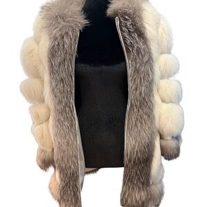 Elegant Fox Trimmed Mink Women's Jacket by CaRmen. Stunning!